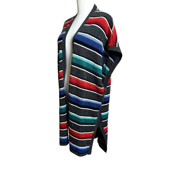 Jacque & Koko Vintage 80s Striped Knit Open Cardigan Wool Blend Size XL - Picture 6 of 7